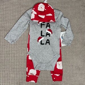 Gerber Baby 3 Pc Holiday FA LA LA Pants Set Size 3-6 Months